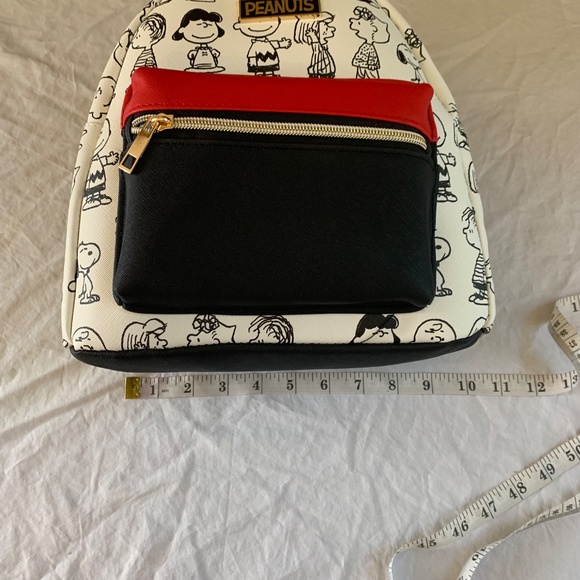 Peanuts Snoopy & Friends Mini Backpack NWT | Red‎ Black White Cartoon Print Bag main image 10